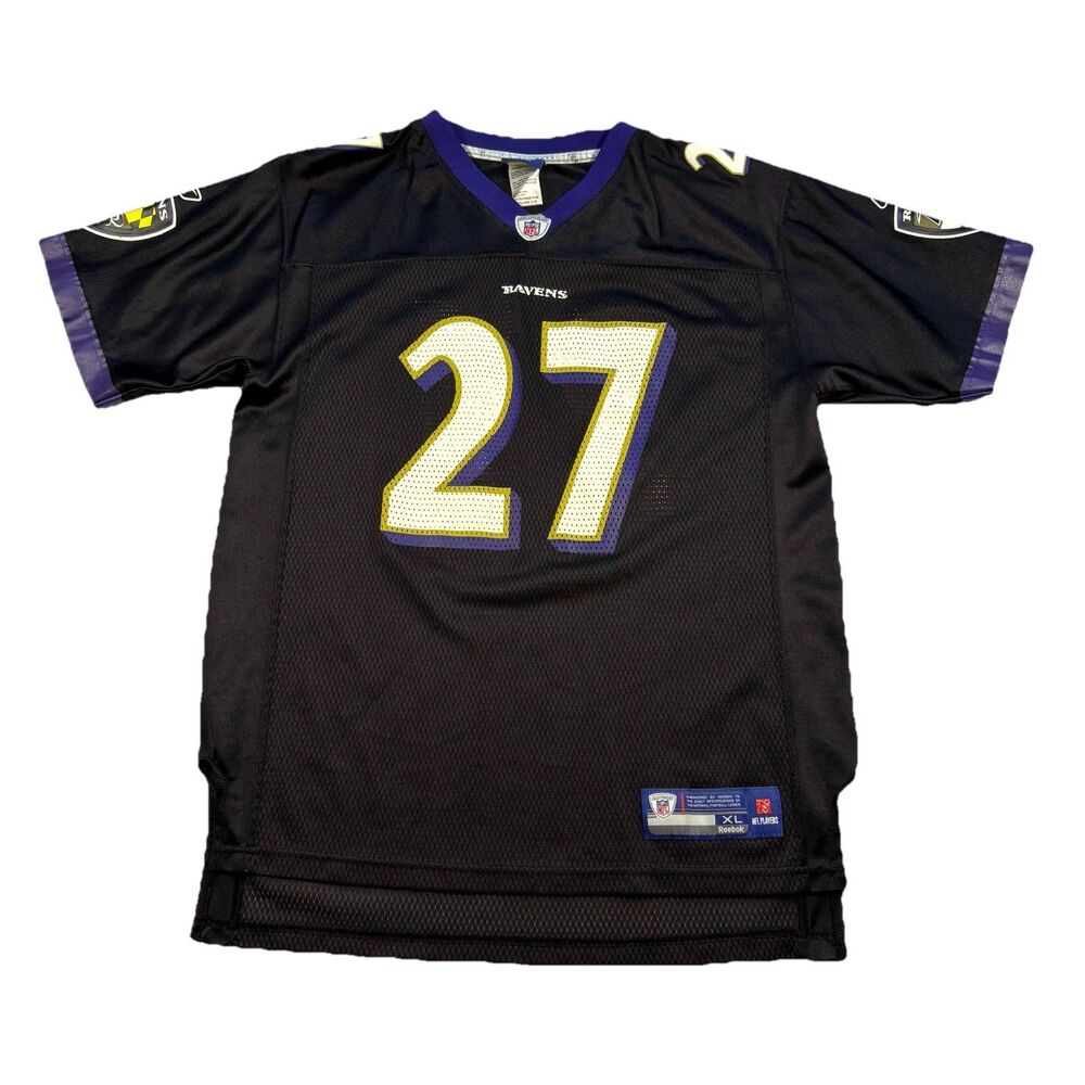 Vintage Baltimore Ravens Ray Rice #27 Jersey Reebok On Field Youth XL Black NFL